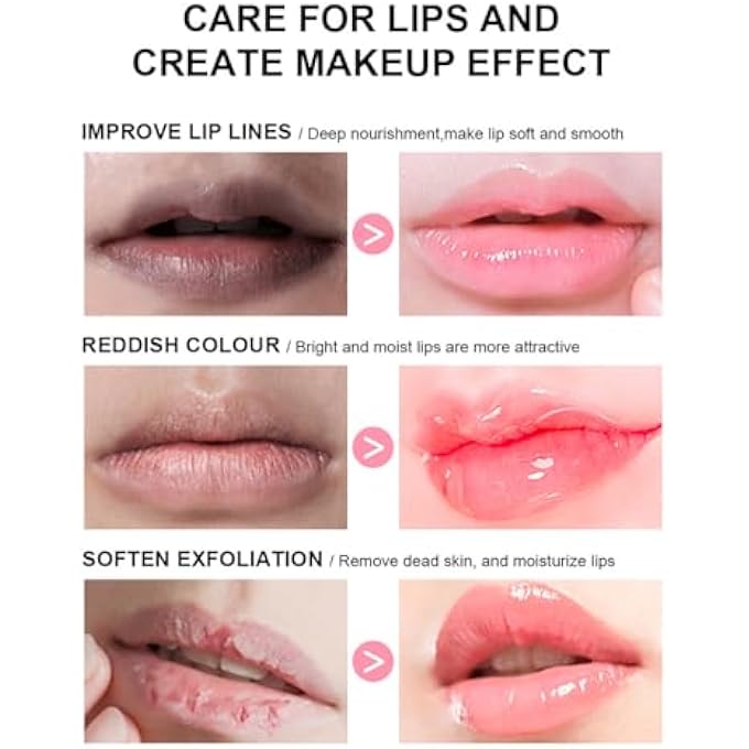 Balm 4 PCS LIP GLOWY BALM, MOISTURIZING WITH VITAMIN E, REDUCES LIP LINES, ENHANCES COLOR, SLEEPING MASK, GLOW OIL, LONG LASTING REPAIRING, SMOOTH & NATURALLY GLOSSY LIPS - Image 3